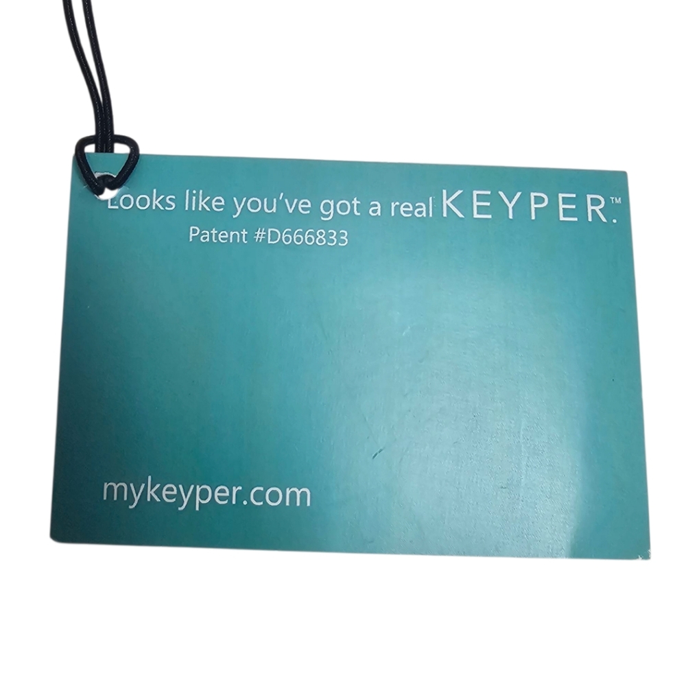 KEYPER Vegan Leather Key Ring Wristlet Black Gold Purse Diaper Bag Safety Strap - Picture 4 of 4